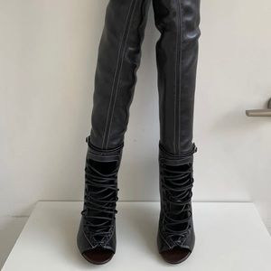 Givenchy Nunka Lace up thigh high boot